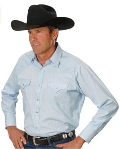 Ropa Country - Amazon.com - Ely Cattleman Men's Dobby Solid Western Dress Shirt Azul