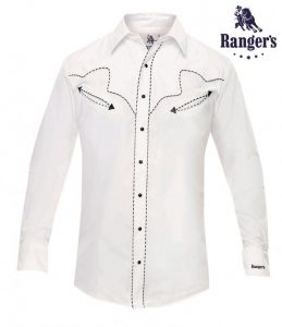 Ropa Country - Corbetos - Camisa basica estilo vaquero hombre Ranger's color blanco - 53 €